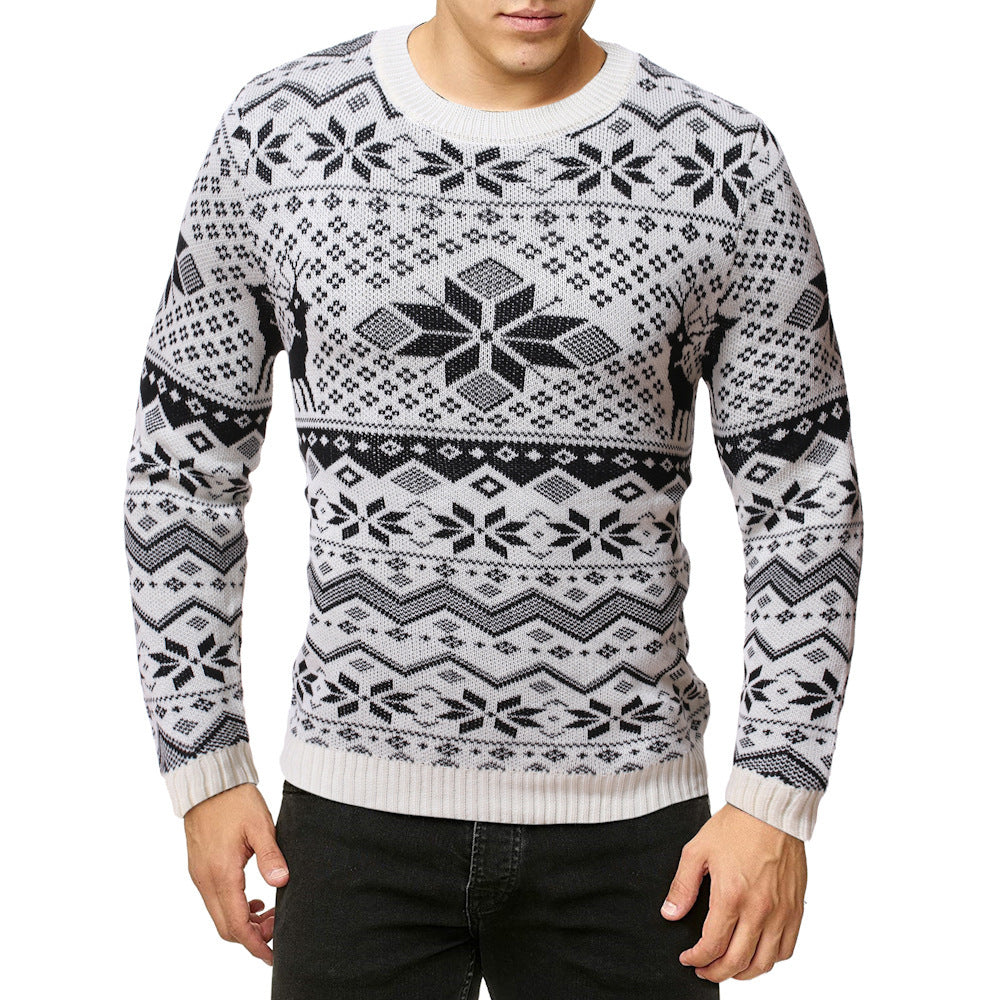 Snowflake Christmas Men's Crew Neck Sweater